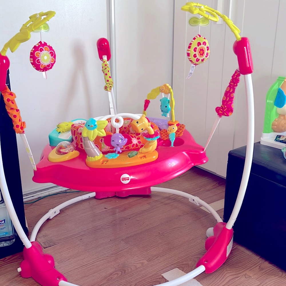 Pink fisher-price jumperoo